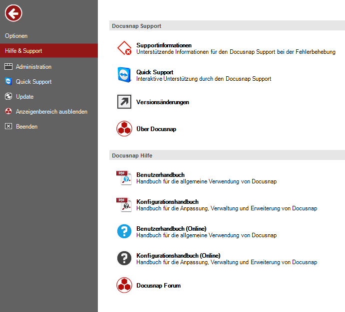 Docusnap-Menue-Hilfe