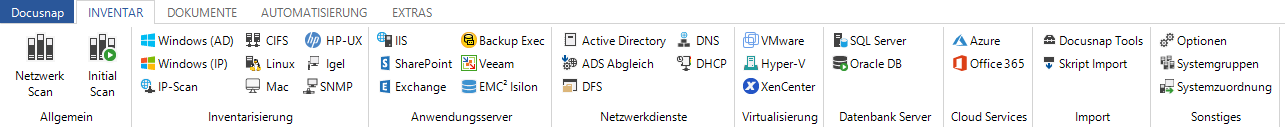 Docusnap-Menue-Inventarisierung