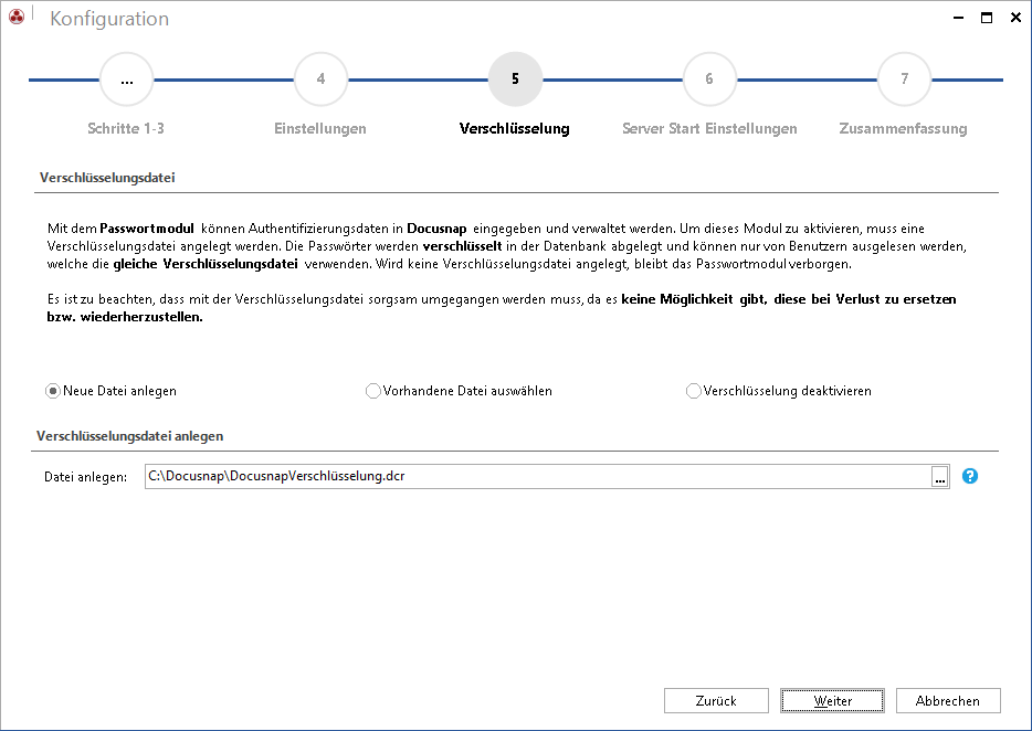 Docusnap-Konfiguration-Verschlüsselung