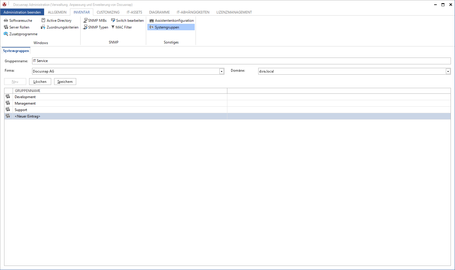 Docusnap-Administration-Inventar-Systemgruppen