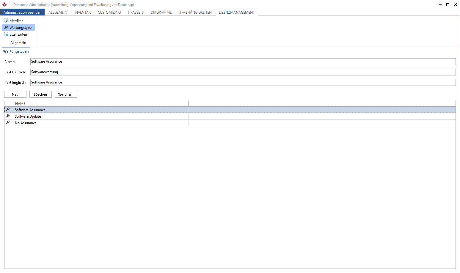 Docusnap-Administration-Lizenzmanagement-Wartungstypen